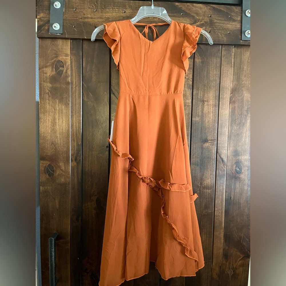 Joyfolie Dress with Ruffles in baked clay